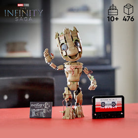 LEGO Marvel I am Groot 76217 poseable figure enabling imaginative storytelling and display.