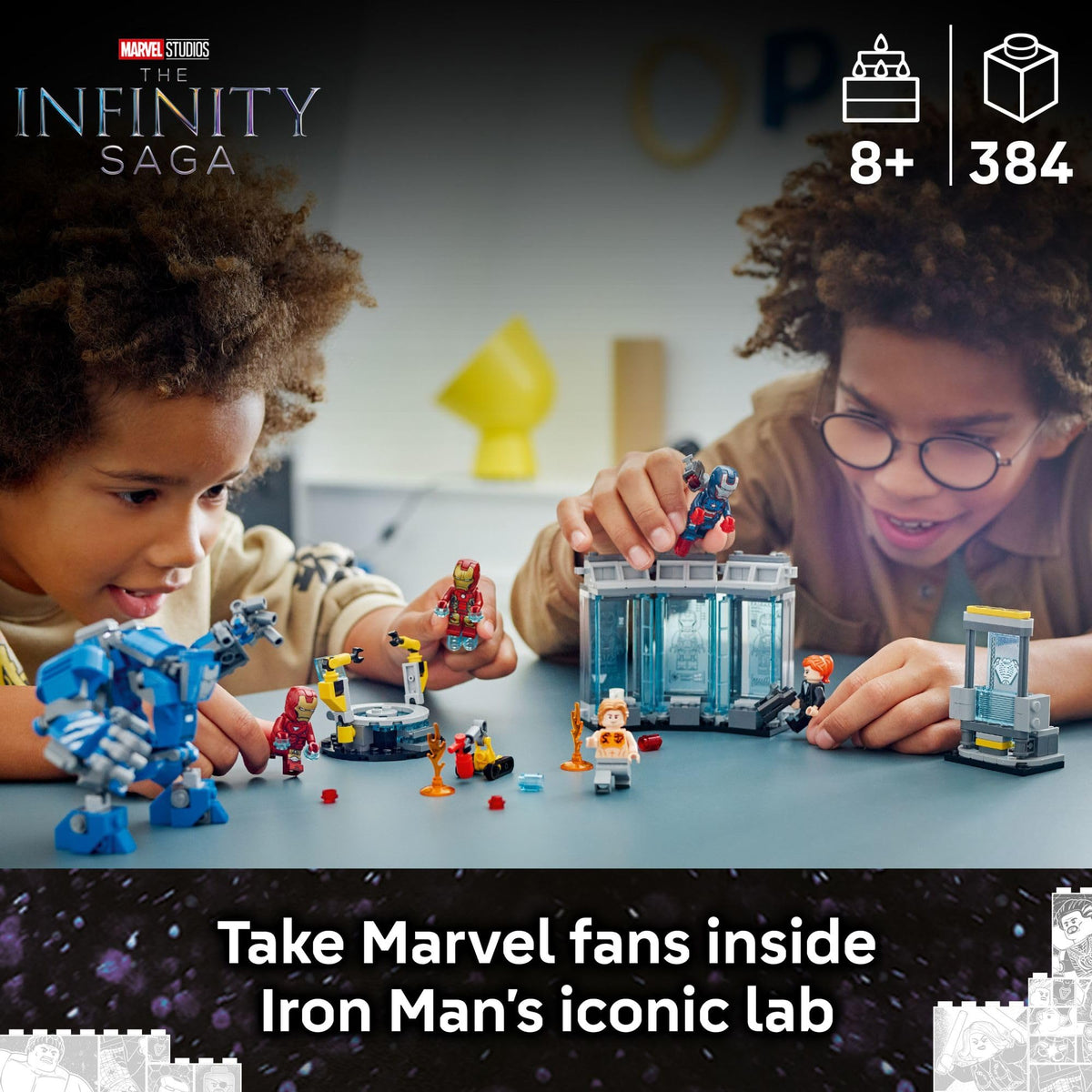 LEGO Marvel Iron Man MK3 mech with movable arms for action scenes