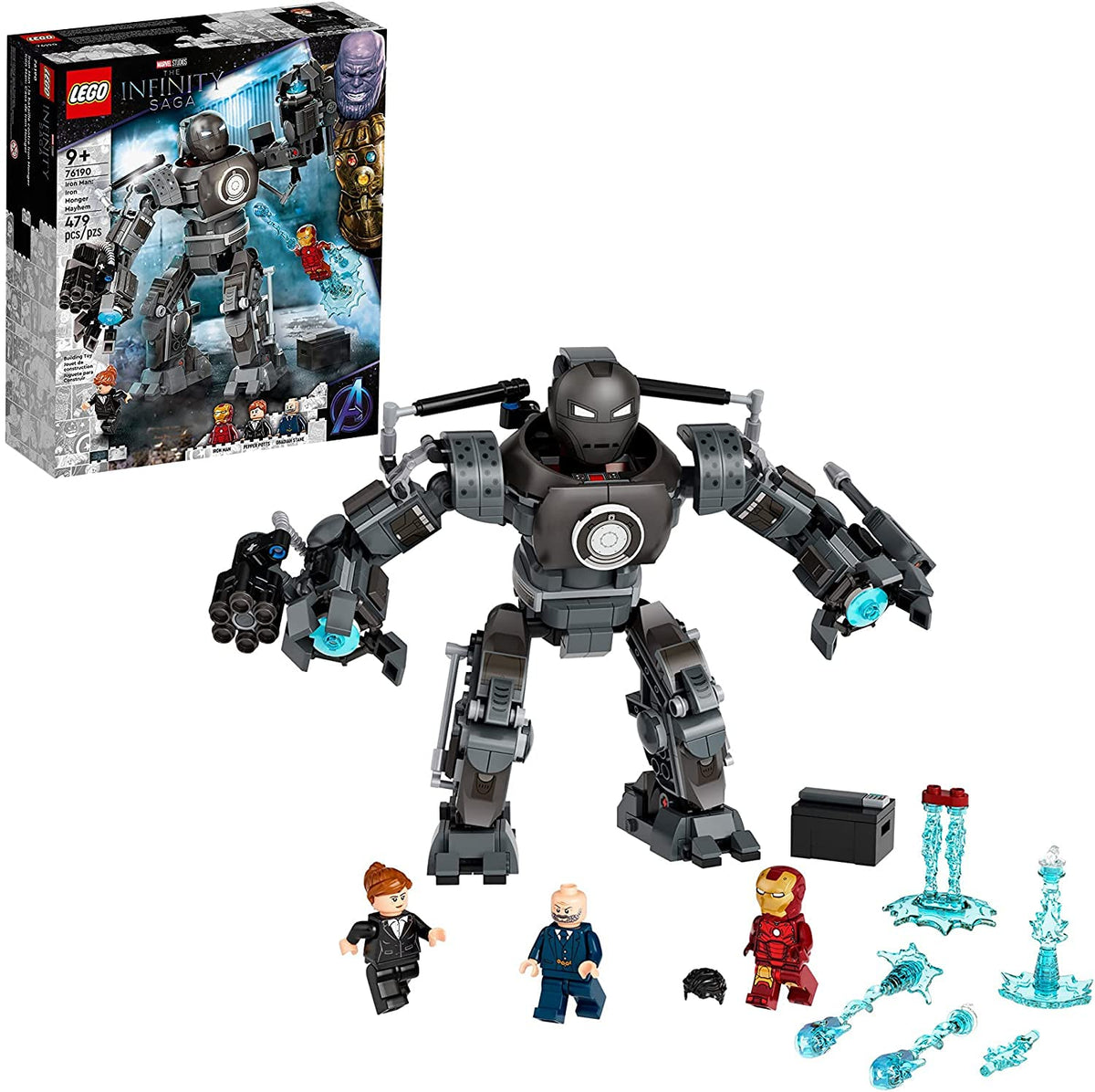 LEGO Marvel Iron Man Monger Mayhem front view for epic battles and imagination