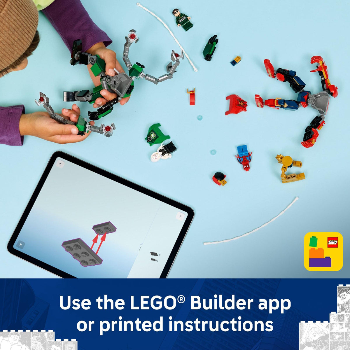 LEGO Marvel Mech Battle 315-piece set inspires imaginative play.