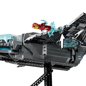 LEGO Marvel Quinjet passenger area interior for minifigure placement.