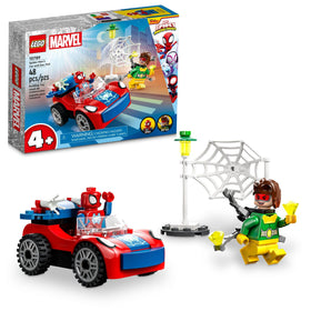 LEGO Marvel Spider-Man car glow-in-the-dark web elements for exciting nighttime play.