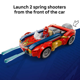 LEGO Marvel Spider-Man car trigger launchers emphasize dynamic combat features for engaging play.