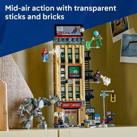 LEGO J. Jonah Jameson minifigure at desk with newsroom details for role-play