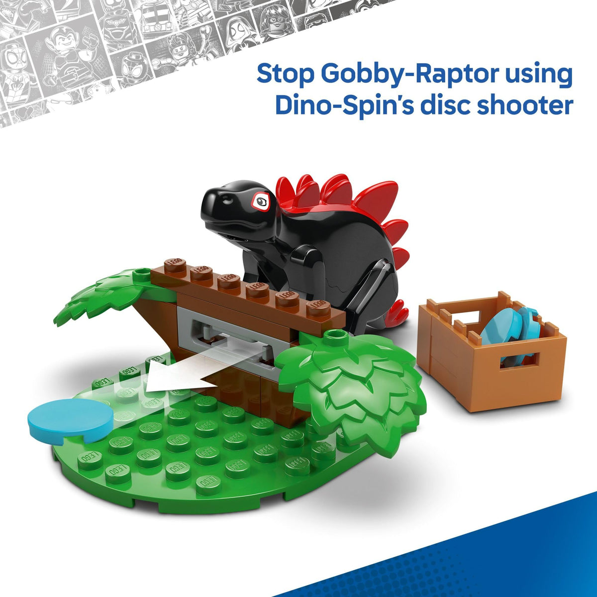 LEGO Spidey-Rex and Gobby-Raptor dinosaurs for dynamic battles