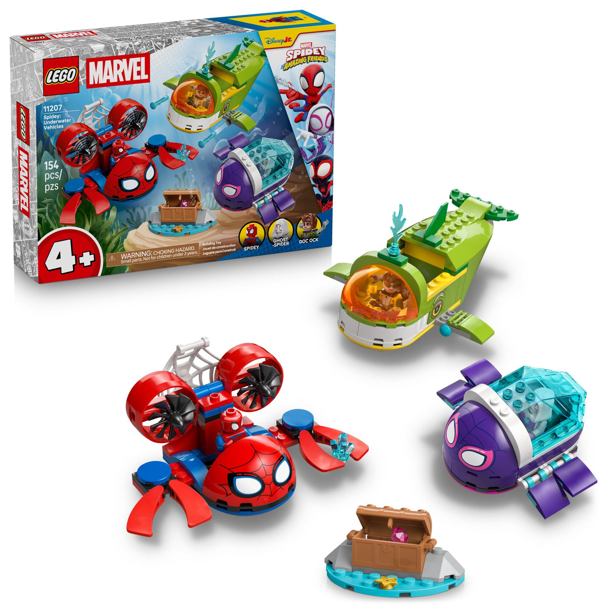 LEGO Marvel Spidey crab submarine for imaginative underwater adventures.
