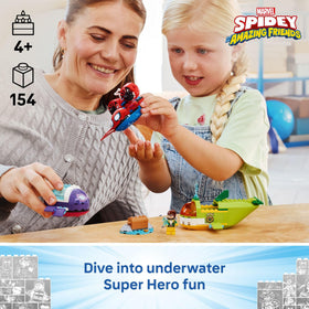 LEGO Marvel Spidey turtle submarine that encourages storytelling and cooperative play.