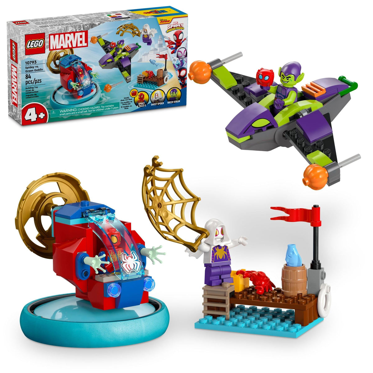LEGO Marvel Spidey vs Green Goblin hover spinner for imaginative play and quick builds