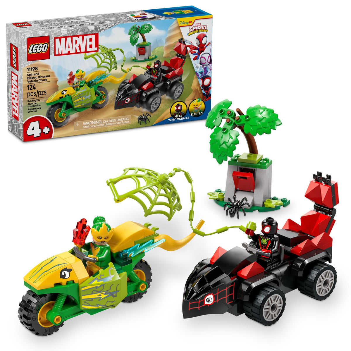 LEGO Marvel Spidey Web Spinner Headquarters front view for imaginative play and quick builds