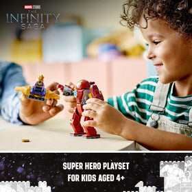 LEGO Marvel Thanos aircraft with disc shooter for imaginative battles