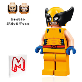 Close-up of Wolverine mask and claws for detailed display and imagination