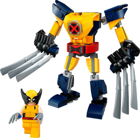LEGO Marvel Wolverine Mech Armor claws extend for dramatic battle scenes.