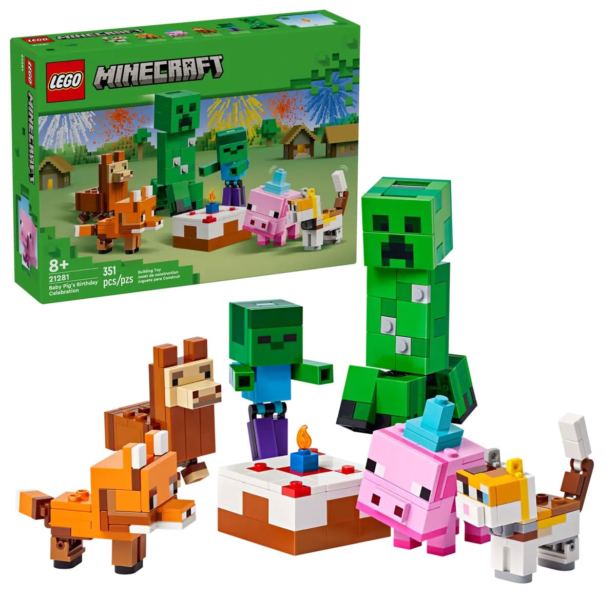 LEGO Minecraft 21281 birthday cake scene for imaginative play