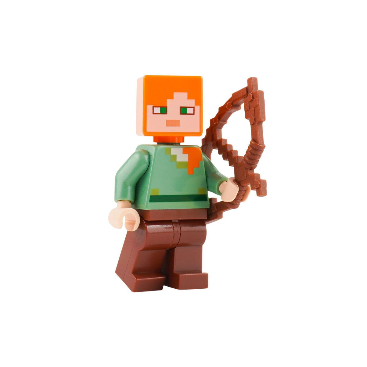 LEGO Minecraft Alex minifigure ready for action-packed scenes.