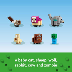 LEGO Minecraft Animal Sanctuary feeding chest inspires caretaking play