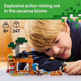 LEGO Minecraft Armadillo Mine Expedition lever-controlled TNT action