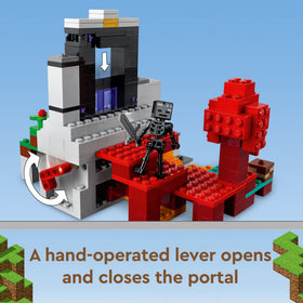 LEGO Minecraft Baby Hoglin figure emphasizes dynamic encounters within Nether themed scenes.