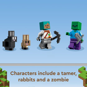 LEGO Minecraft The Ranch Rabbit Baby Bunny and accessories for playtime.
