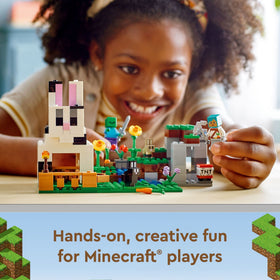LEGO Minecraft The Ranch Rabbit Set showing the lever for bounce action.