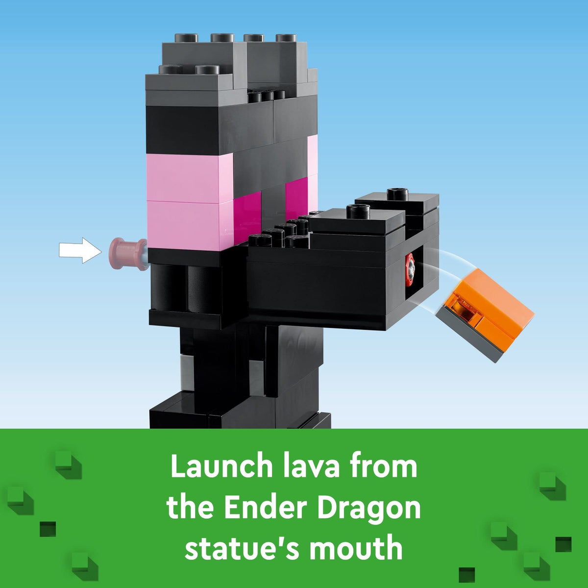 LEGO Minecraft Dragon Archer figure in arena action.
