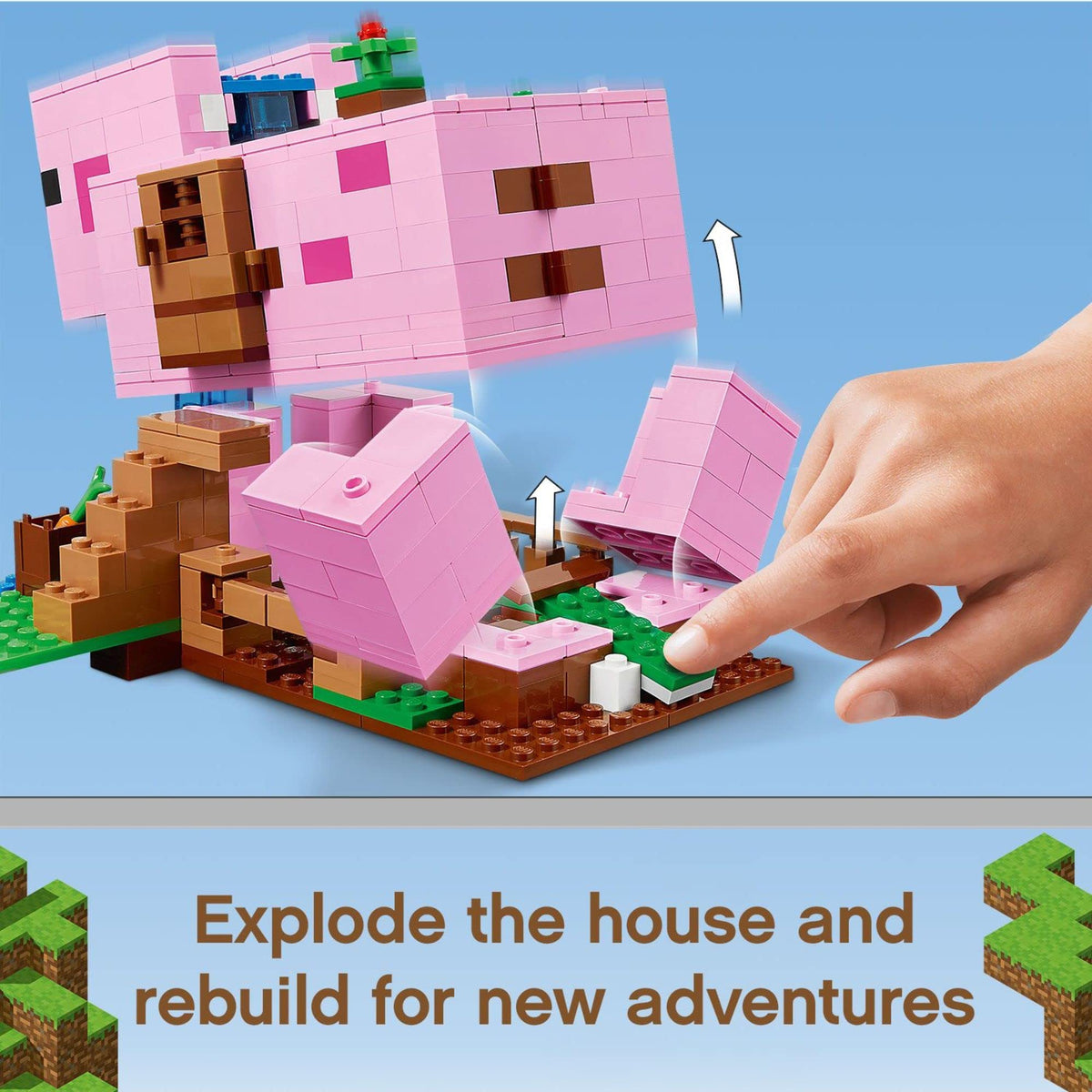 LEGO Minecraft explosion function lets you blast the model.