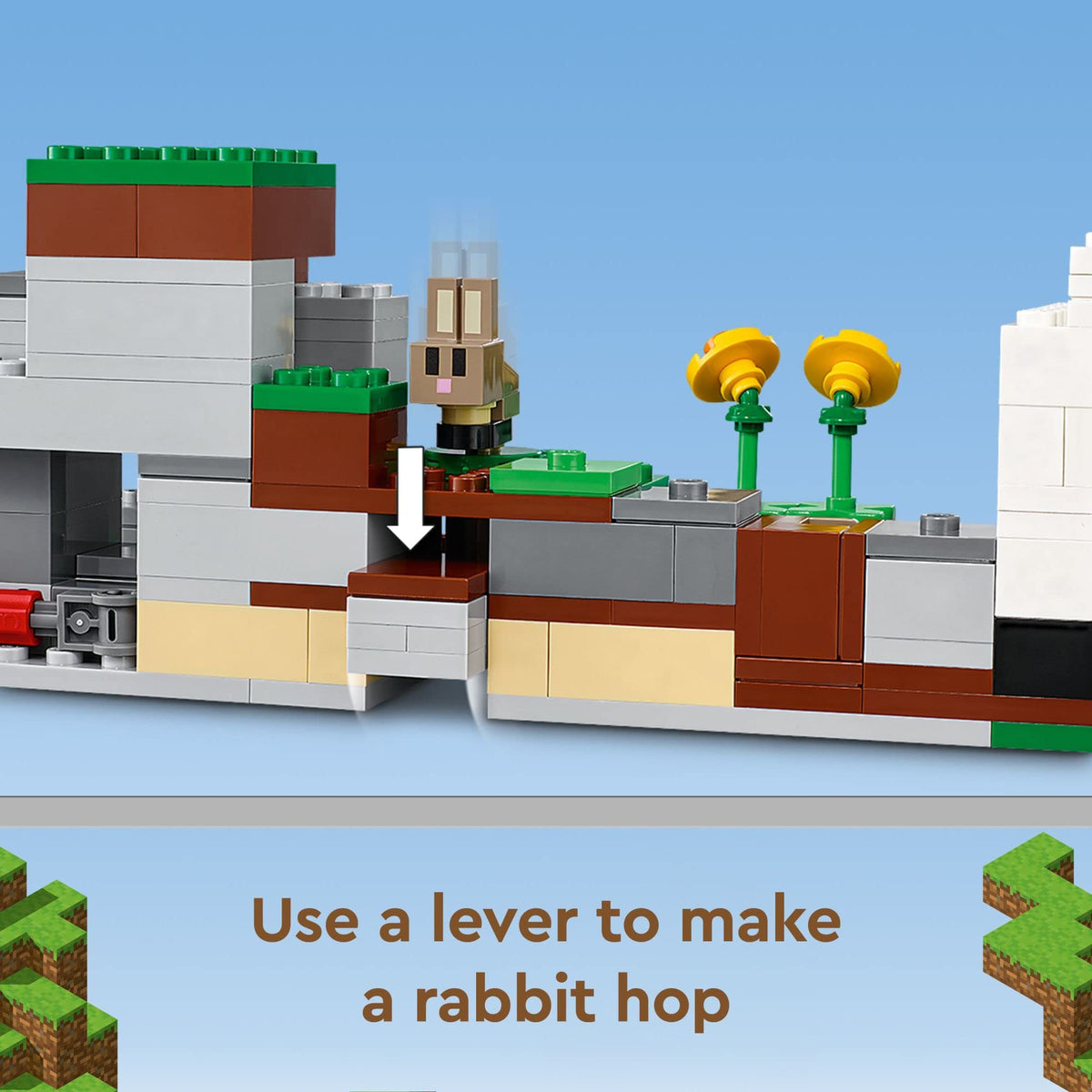 LEGO Minecraft The Ranch Rabbit Farm with carrots and rabbits for feeding.