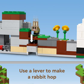 LEGO Minecraft The Ranch Rabbit Farm with carrots and rabbits for feeding.