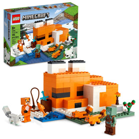 LEGO Minecraft Fox Lodge House front view showing cozy exterior and inviting entrance for imaginative play