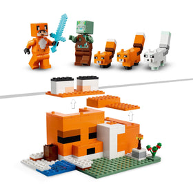 LEGO Minecraft Fox Lodge interior setup showing furniture in play
