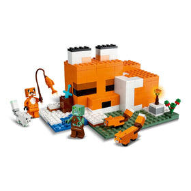LEGO Minecraft Fox Lodge open back for easy interior arrangement