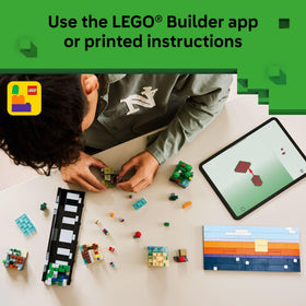 LEGO Minecraft Mini Biomes day night backdrop for versatile storytelling