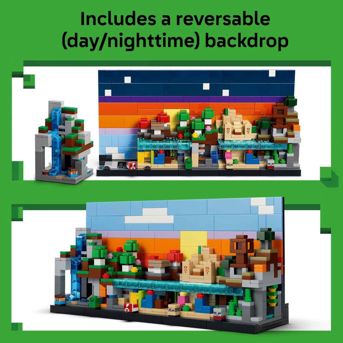 LEGO Minecraft Mini Biomes desert temple with treasure chest for creative dioramas