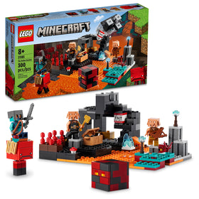 LEGO Minecraft Nether Bastion battle assembly for immersive play.