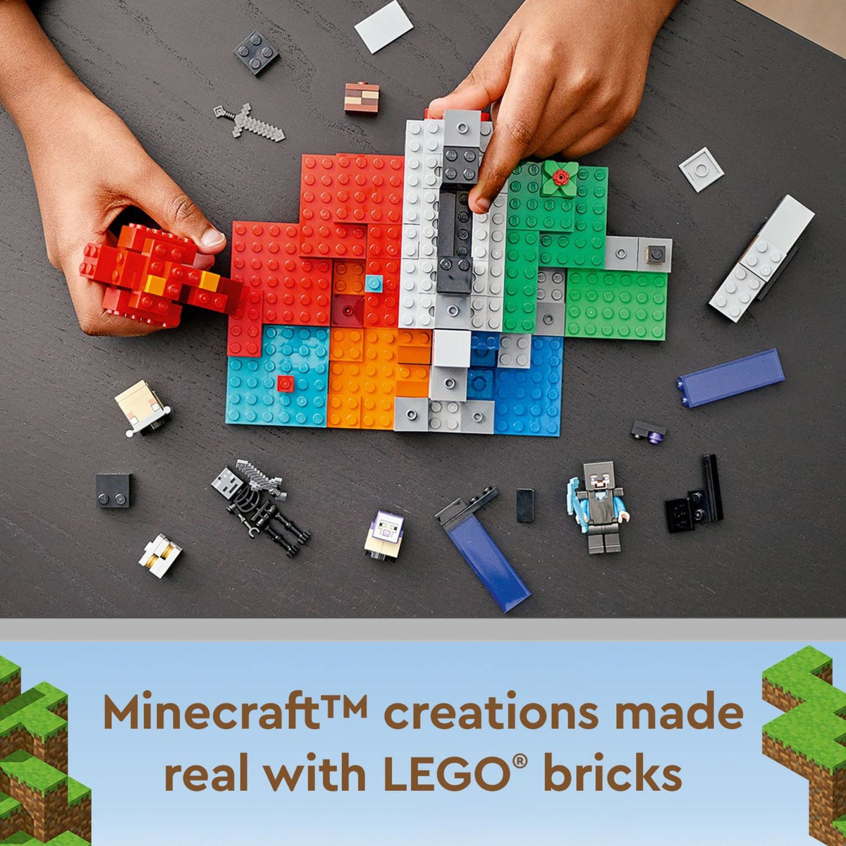 LEGO Minecraft Nether scene image showcases immersive play through interdimensional travel.