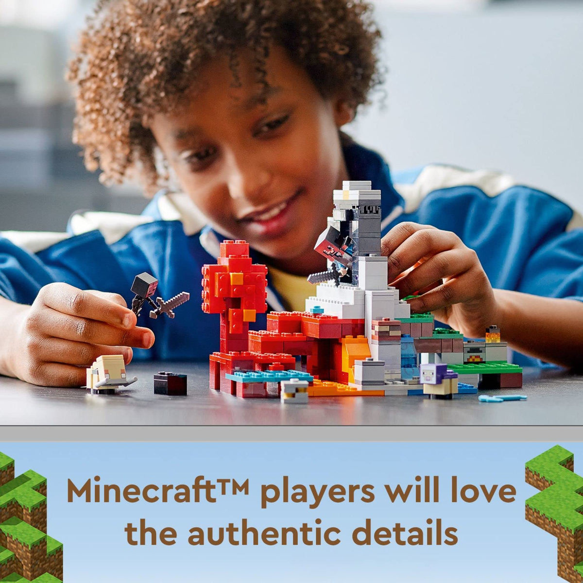 LEGO Minecraft Obsidian blocks image illustrates resource gathering for crafting and repairs.