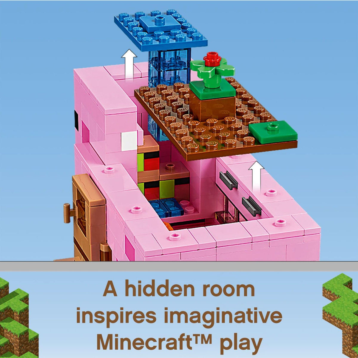 LEGO Minecraft two pig figures with carrots for fun care scenes.
