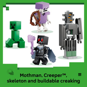LEGO Minecraft Resin clumps and campfire for realistic scene setting.