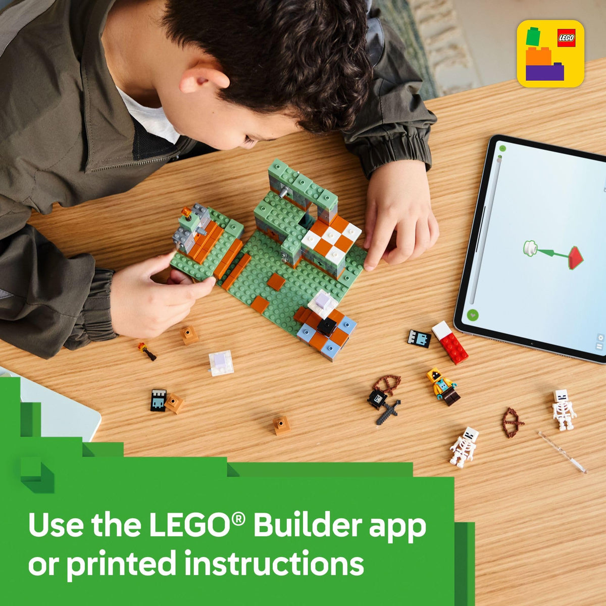 LEGO Minecraft spawners enhance play with interactive build challenges.