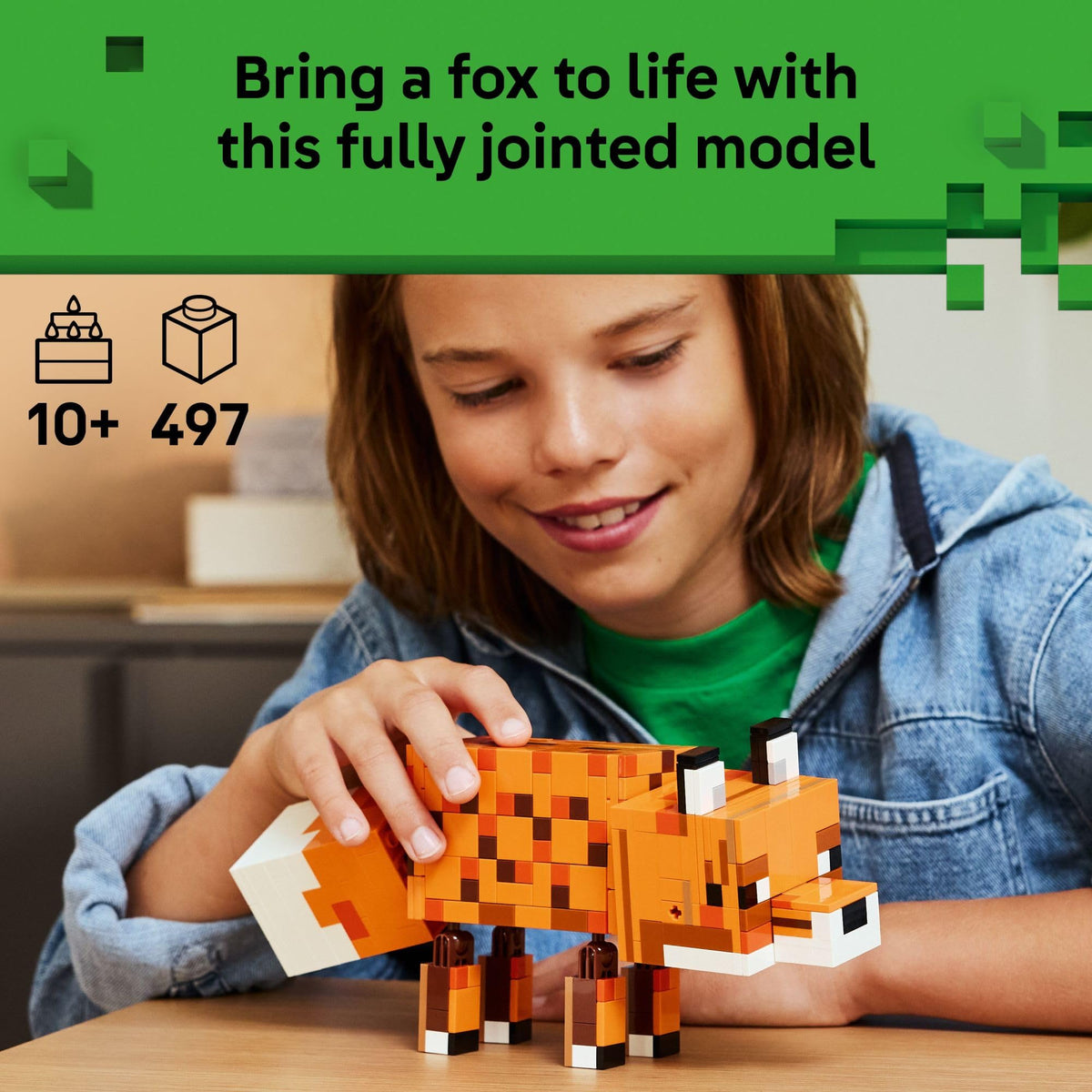 LEGO Minecraft The Fox figure with poseable legs and neck for dynamic posing