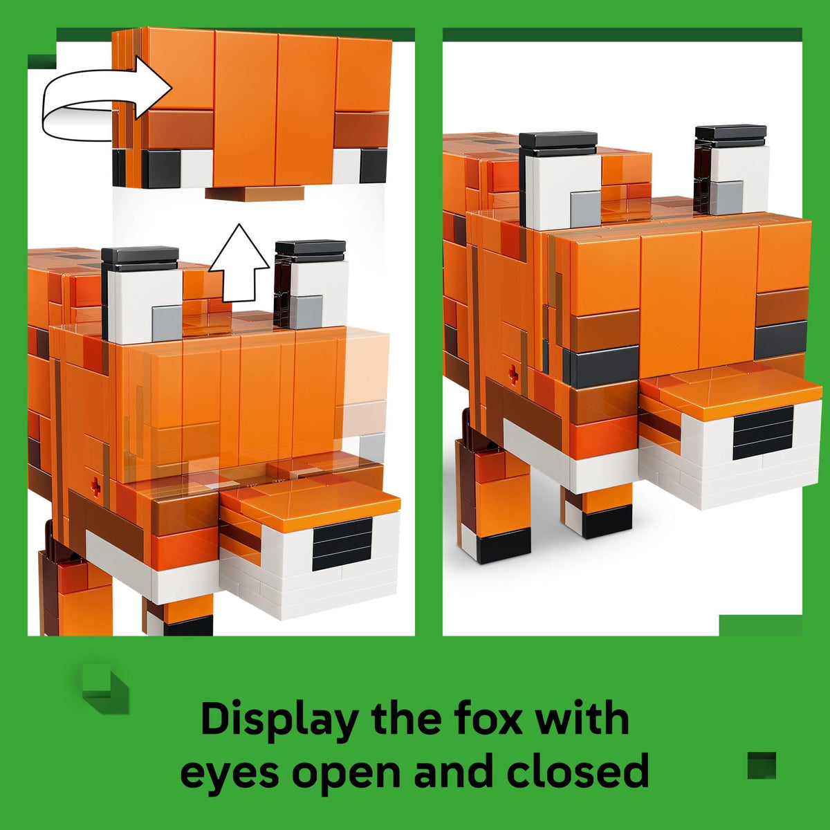 LEGO Minecraft The Fox with reversible eyes for expressive display