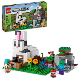 LEGO Minecraft The Ranch Rabbit House open-back design for easy interior play.