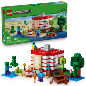LEGO Minecraft TNT Jungle House shows explosive action for imaginative play.