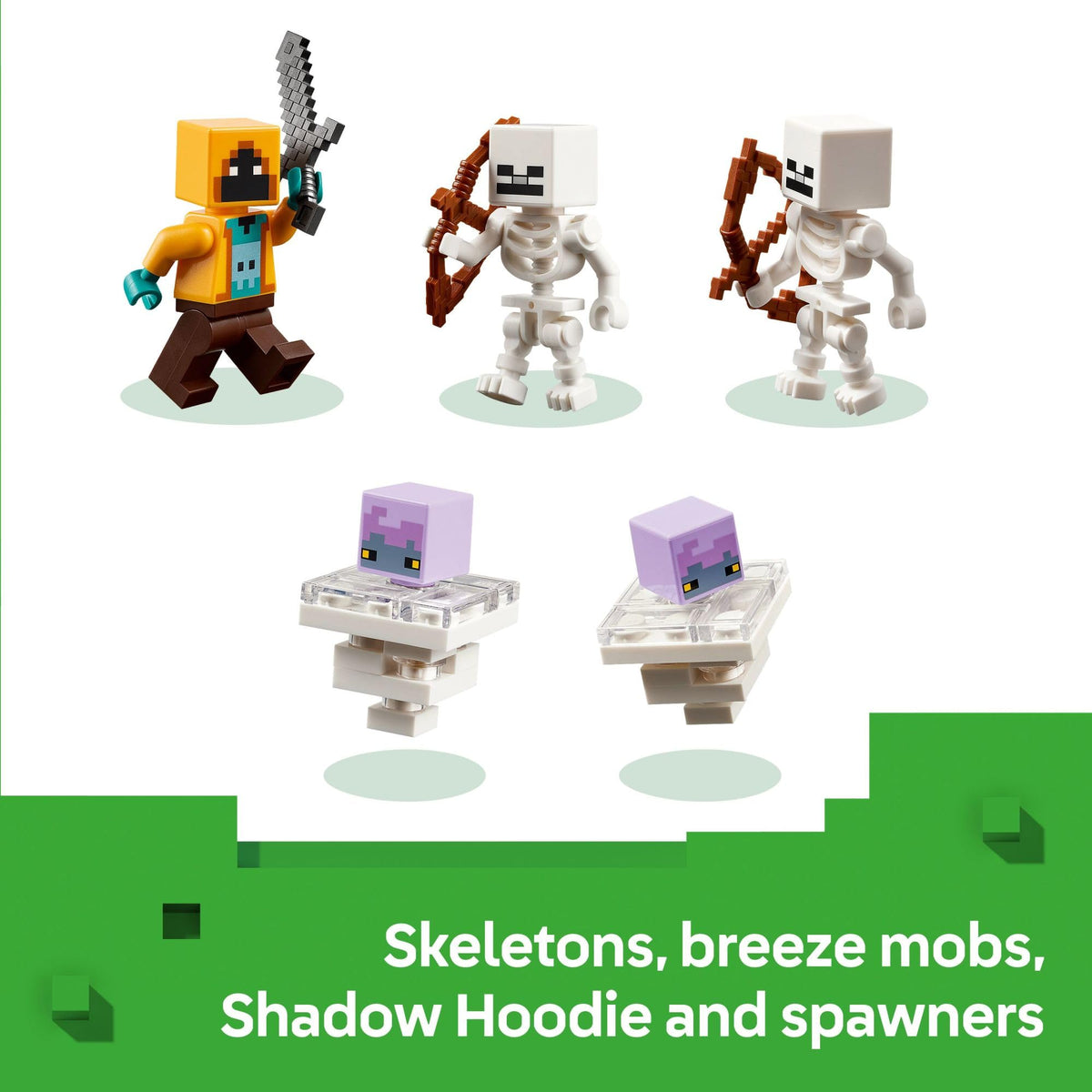 LEGO Minecraft treasure pots reveal emeralds and diamonds during hunts.