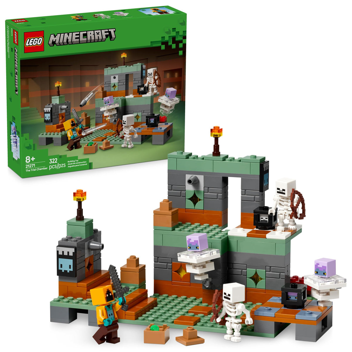 LEGO Minecraft The Trial Chamber assembly for treasure-hunt imagination.
