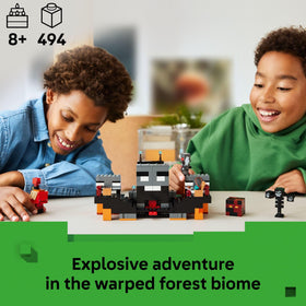 LEGO Minecraft Wither Battle Nether portal and shrine image highlights exciting quest setup.