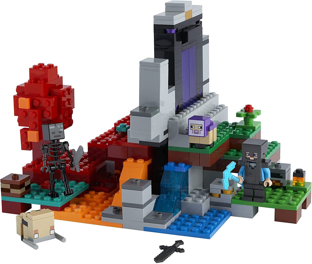 LEGO Minecraft Wither Skeleton figure shown for action packed battles and Nether exploration.