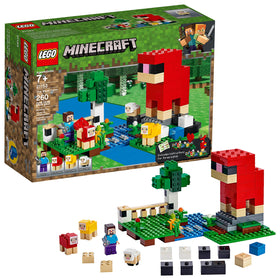 LEGO Minecraft The Wool Farm birch tree scene for creative play.