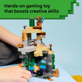 LEGO Minecraft Zombie Dungeon rockfall mechanism showcases dynamic play