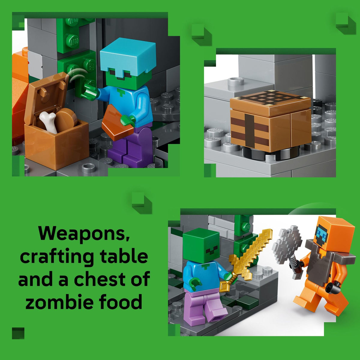 LEGO Minecraft Zombie Dungeon slime figure for playful scavenger adventures