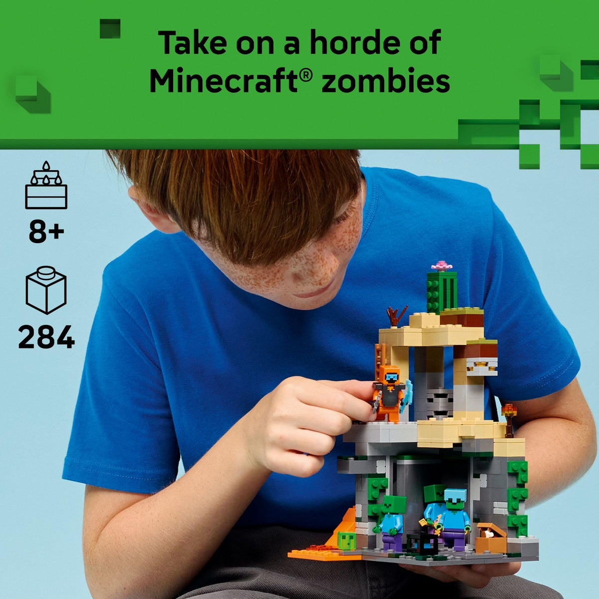 LEGO Minecraft Zombie Dungeon zombie figures for action-packed pretend battles